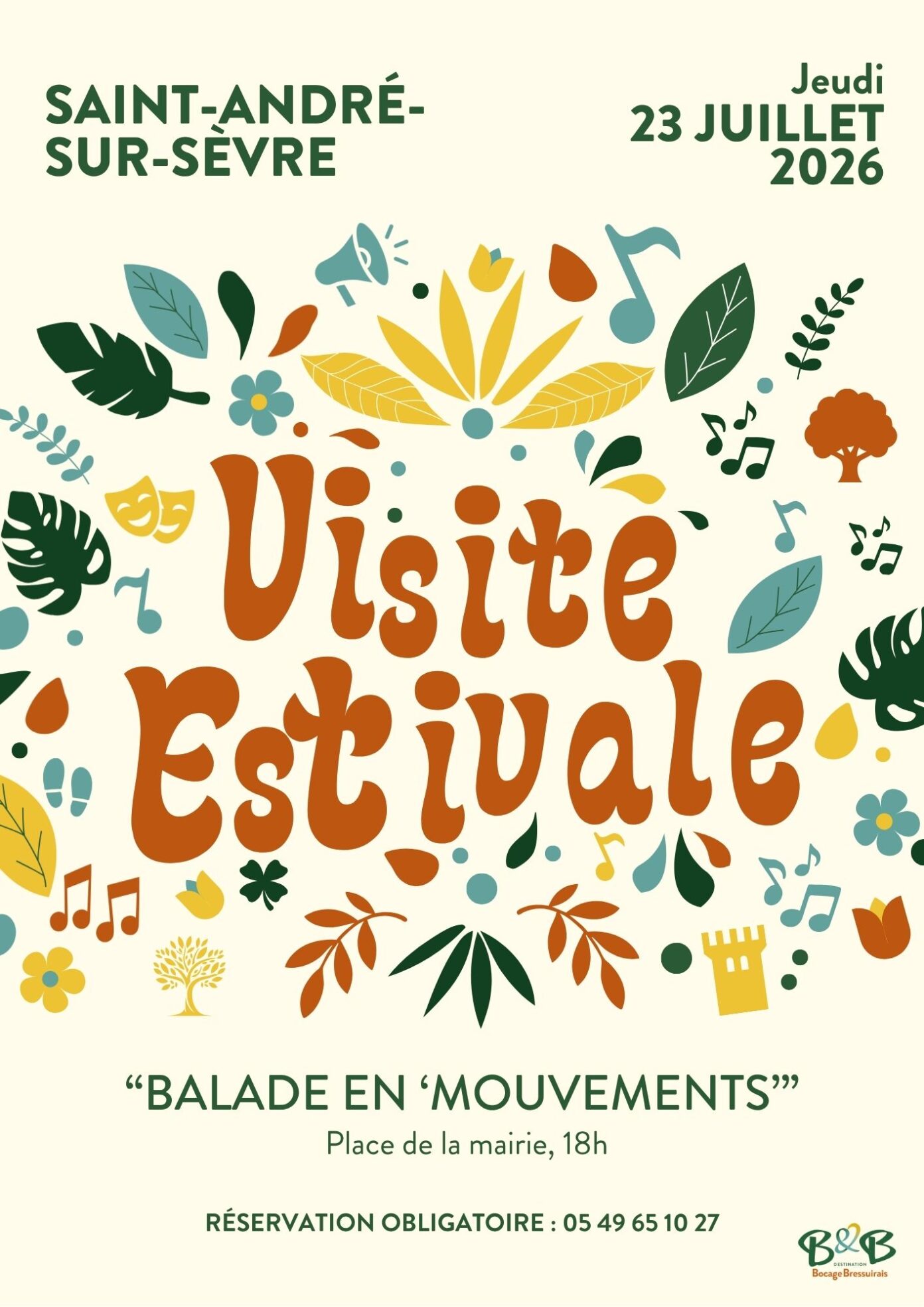 Visites Estivales 2026 Balade en mouvements Saint-André-sur-Sèvre ANNULÉ Place de la Mairie Saint-André-sur-Sèvre