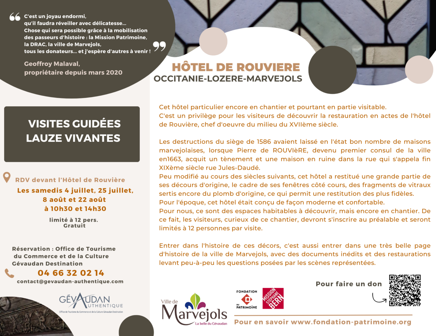 VISITES GUIDÉES DE L’HÔTEL DE ROUVIERE… Marvejols