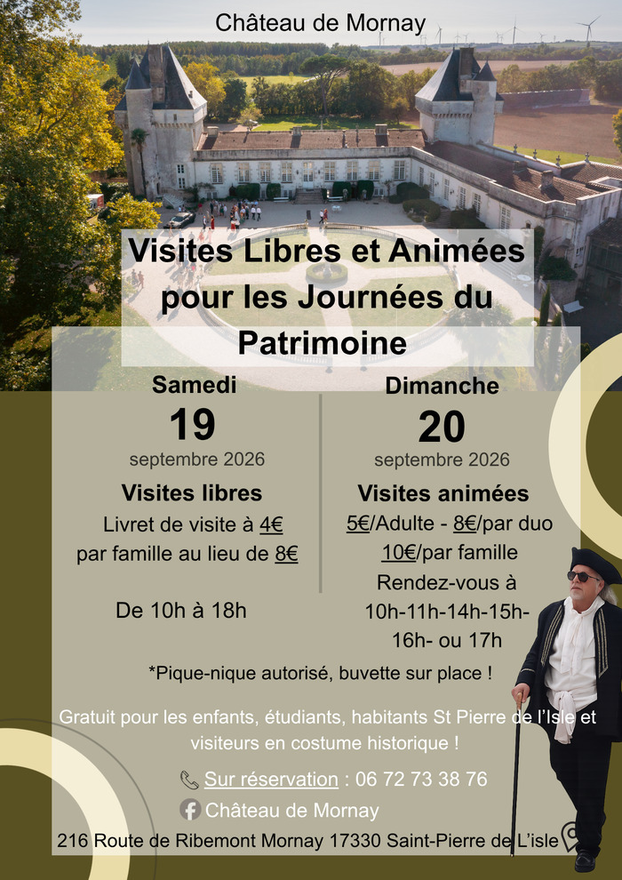 Visites libres et et commentées au château de Mornay, Château de Mornay, Saint-Pierre-de-l&rsquo;Isle