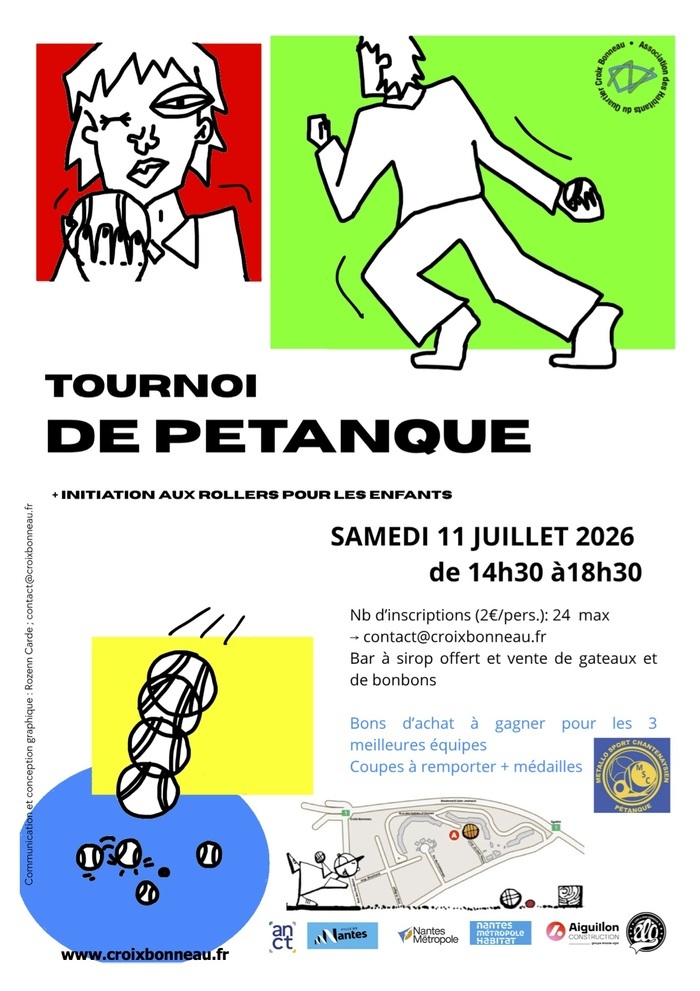 Vous tirez ou vous pointez ? Tournoi de pétanque à la Croix Bonneau, Jardins de la rue des Sables d&rsquo;Olonne, Nantes
