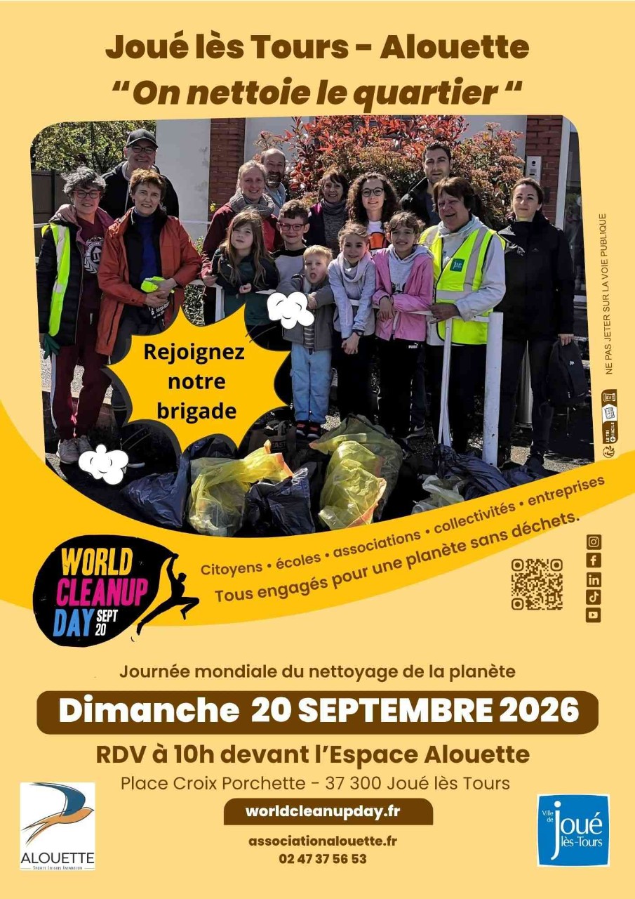World Cleanup Day quartier Alouette  Joué-lès-Tours