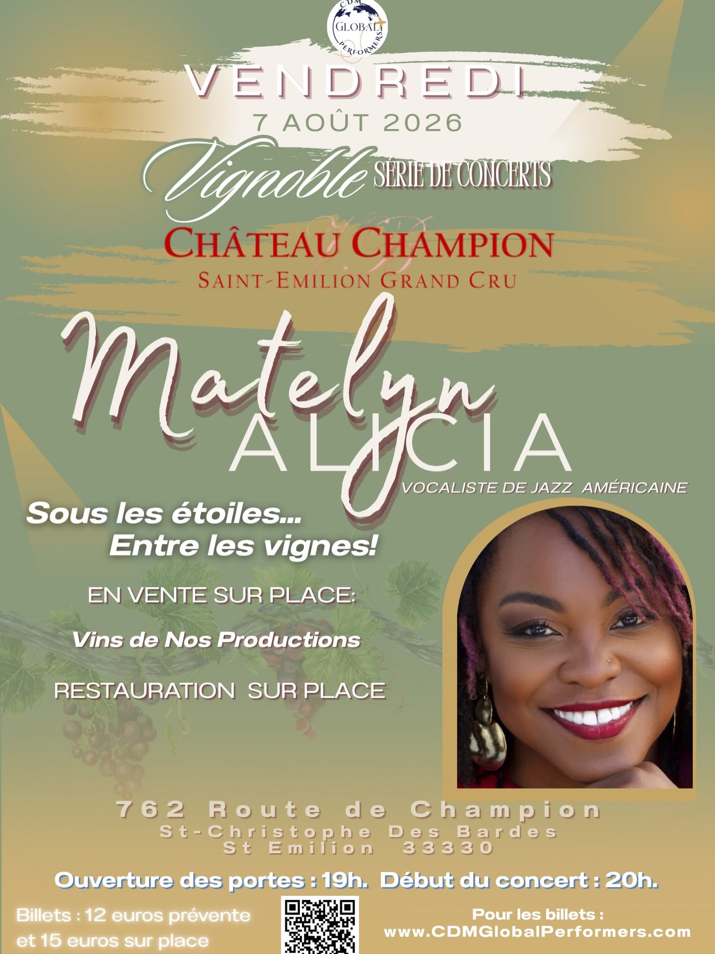 ✨ Une soirée d’exception au cœur des vignes au Château Champion ! ✨ à Saint-Christophe-des-Bardes Castillon-la-Bataille 2026-08-07