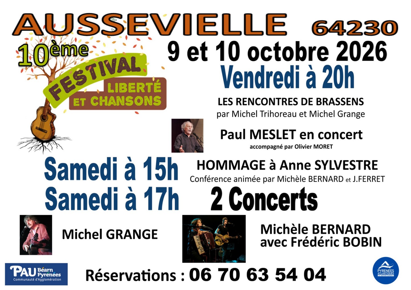 10ème festival Liberté et Chansons Salle des fêtes Aussevielle 2026-10-09