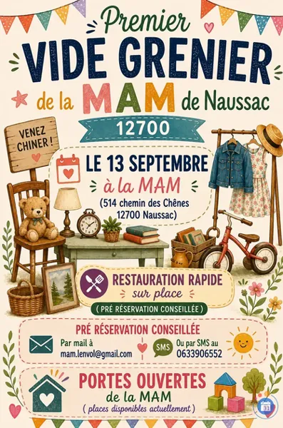 1er vide-greniers de la MAM  Naussac