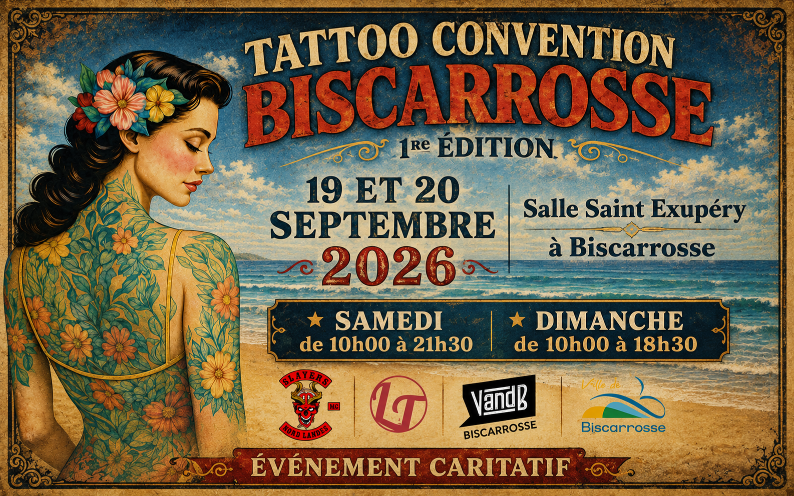 1ère convention de tatouage salle saint exupéry Biscarrosse
