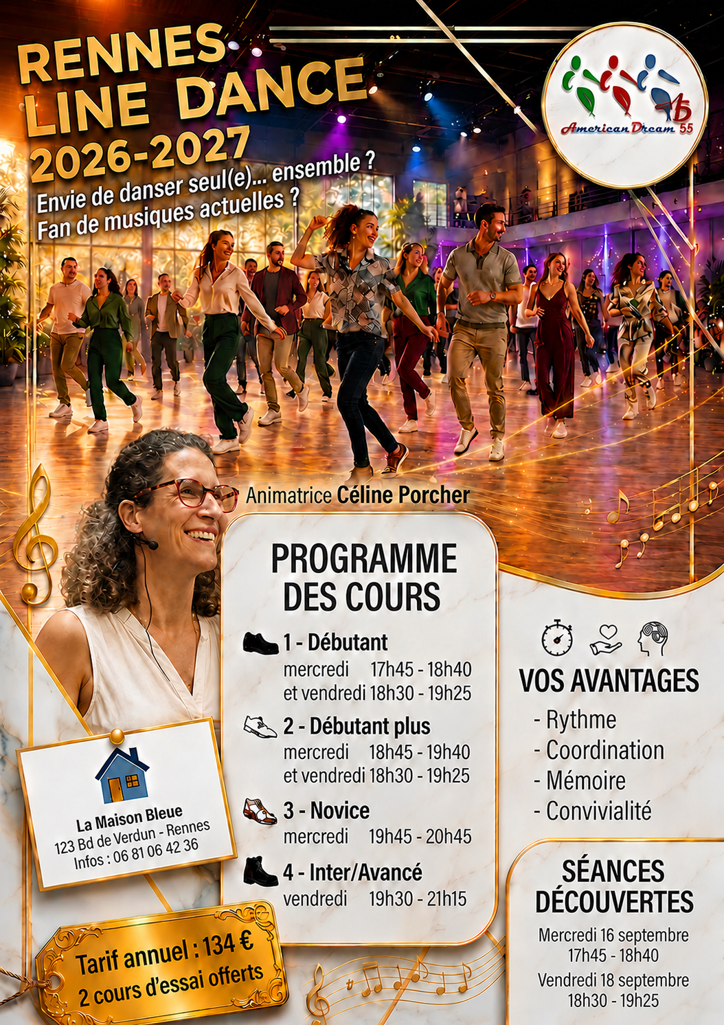 Portes ouvertes : séance d’initiation gratuite à la « Line Dance » La Maison Bleue : maison de quartier RENNES (35000)