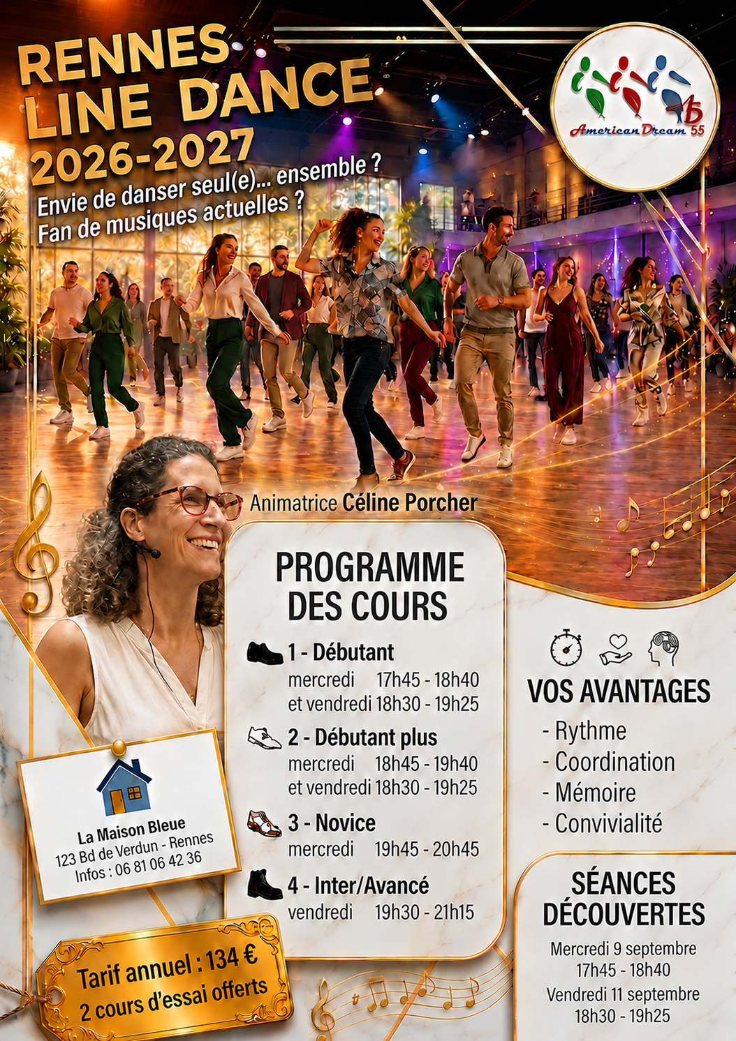 Portes ouvertes : séance d’initiation gratuite à la « Line Dance » La Maison Bleue : maison de quartier Rennes