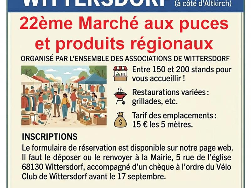 22ème marché aux puces et produits régionaux Wittersdorf