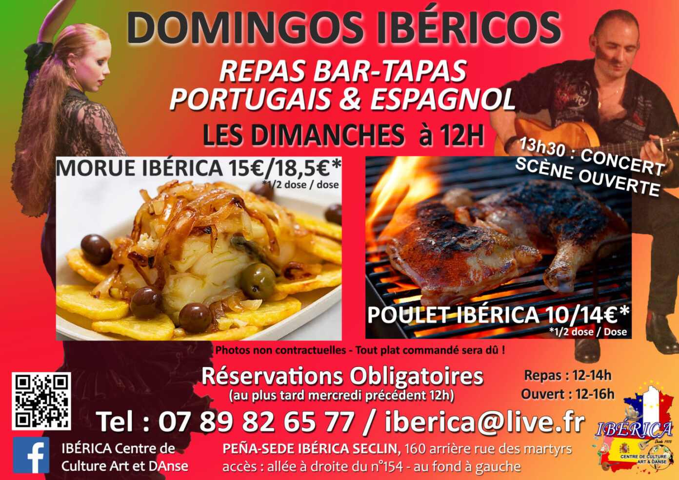 Domingos Ibéricos : Repas spectacle bar tapas Ibérica, centre de culture, art et danse Seclin