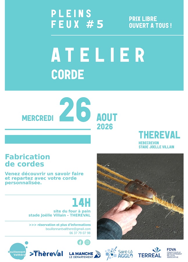 5e Festival Pleins Feux > atelier corde Rue de la Grotte Thèreval
