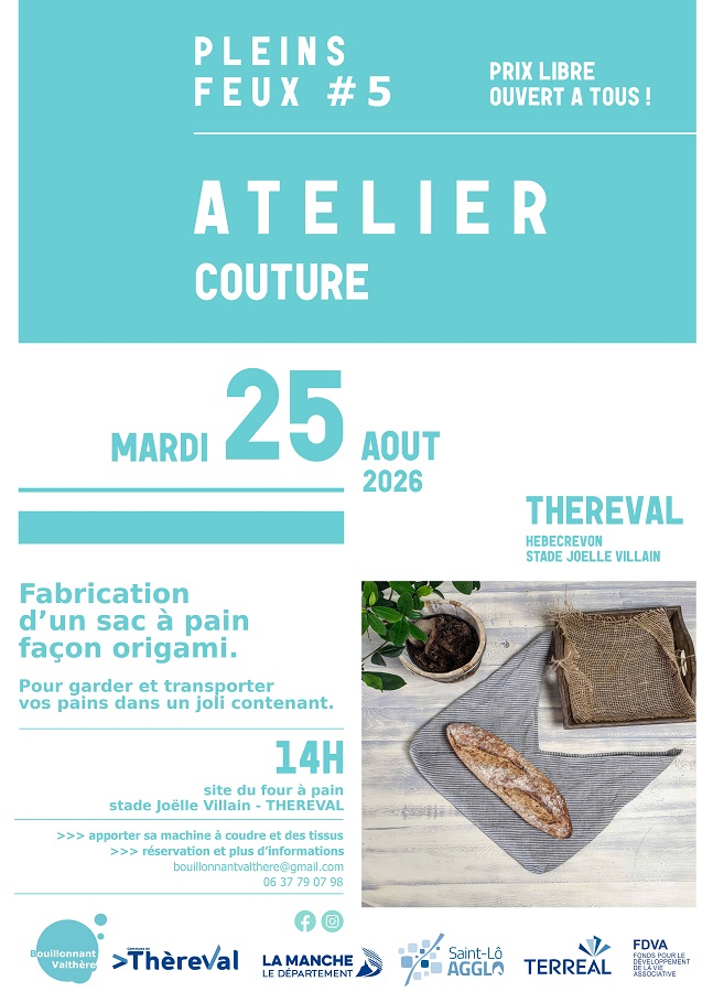 5e Festival Pleins Feux > atelier couture Rue de la Grotte Thèreval