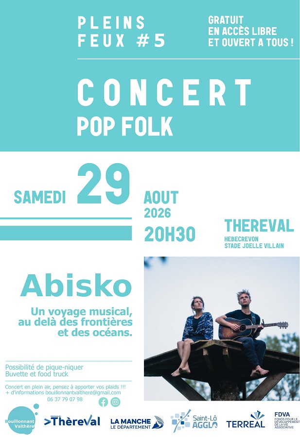 5e Festival Pleins Feux > Concert pop folk HEBECREVON Thèreval 2026-08-29