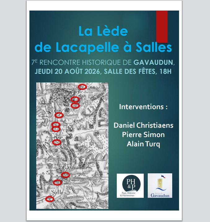 7ème rencontre historique de Gavaudun La Lède de Lacapelle à Salles Salle des fêtes Gavaudun