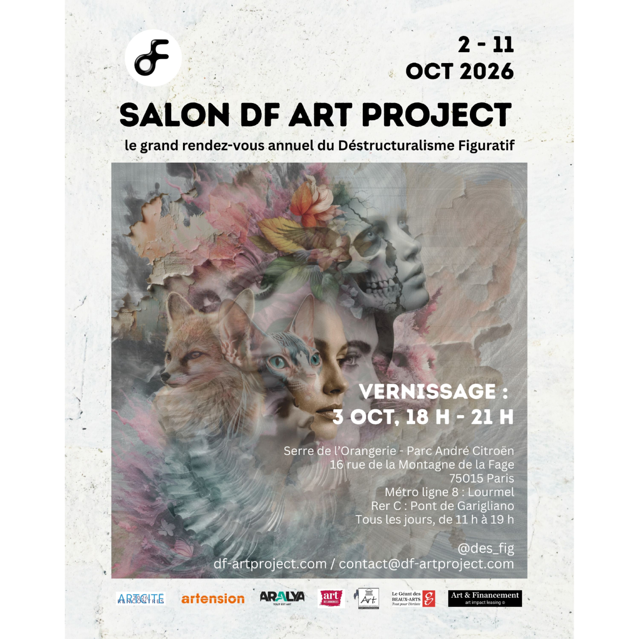 Salon DF Art Project 2026 Serre de l&rsquo;Orangerie – Parc André Citroen PARIS — Serre de l'Orangerie - Parc André Citroen — PARIS — 2 octobre 2026