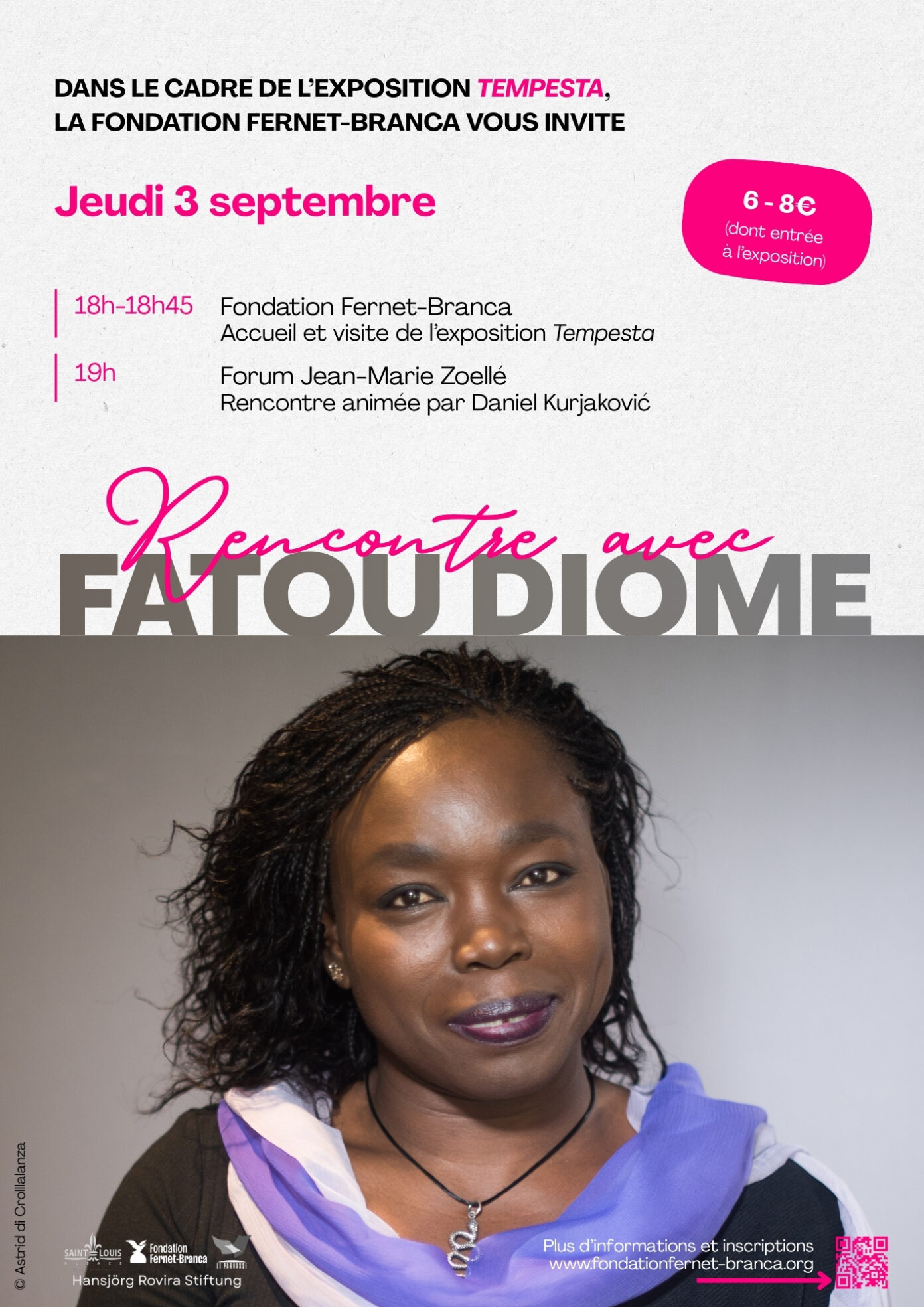 Rentrée inédite en compagnie de Fatou Diome Fondation Fernet-Branca Saint-Louis