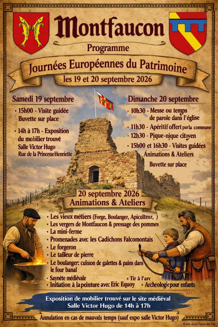 Animations et ateliers au château de Montfaucon, Château de Montfaucon (vestiges), Montfaucon