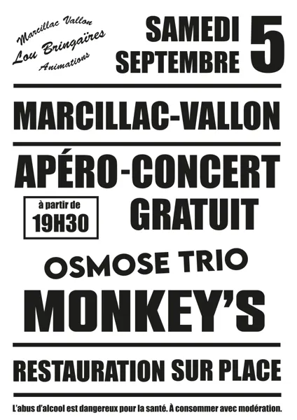 Apéro concert Gratuit  Marcillac-Vallon