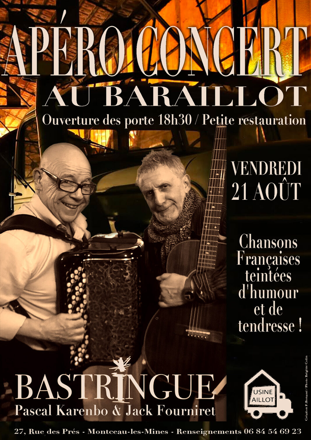 Apéro concert une parenthèse au musée du camion avec Pascal Karenbo & Jacques Fourniret Bar Aillot / Galerie du Camion Ancien Montceau-les-Mines