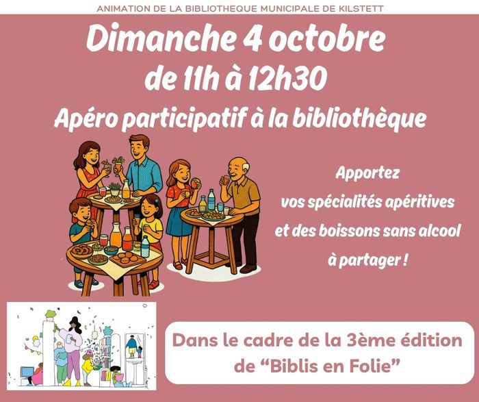Apéro participatif à la Bibliothèque !, Bibliothèque De Kilstett, Kilstett