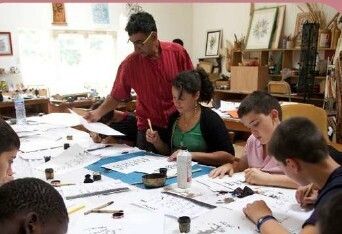 Atelier calligraphie, Chapelle paroissiale Saint Louis, Chelles