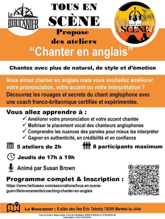 atelier Chanter en anglais, Le Boucanier, Mantes-la-Jolie