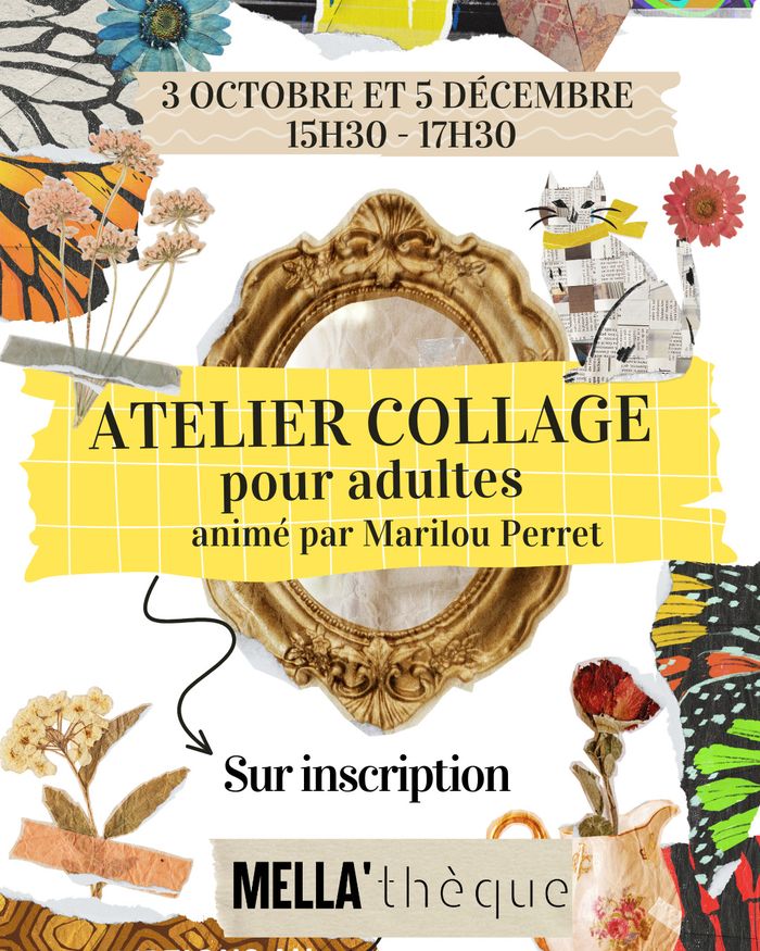 Atelier collages avec Marilou Perret, La MELLA&rsquo;thèque, Mellac