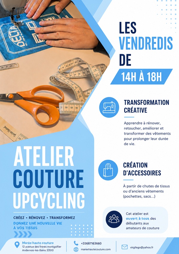 Atelier couture avec Marée Haute Couture Marée Haute Couture Andernos-les-Bains