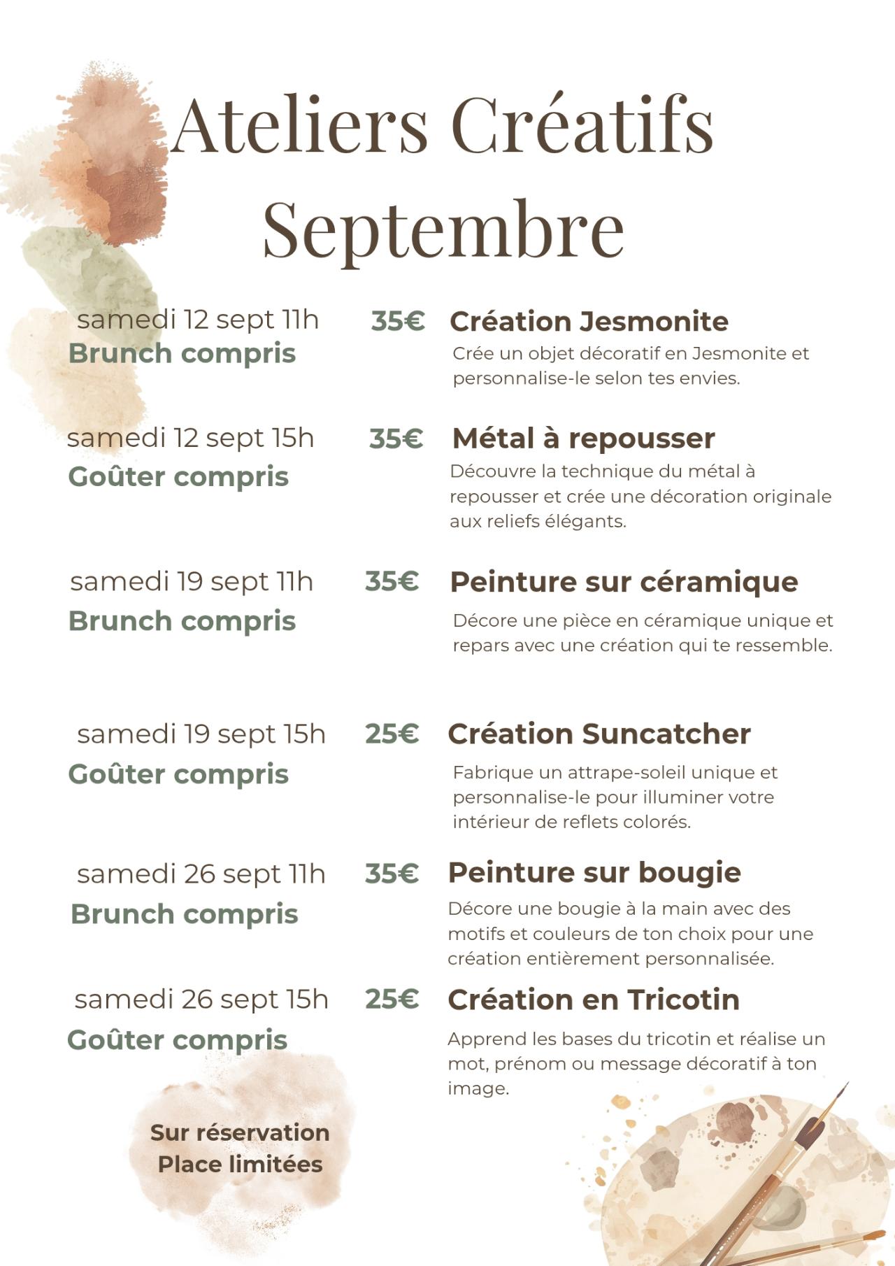 Atelier Création de Jesmonite & Brunch Maison Tarte 2 Cours Tourny Périgueux 2026-09-12