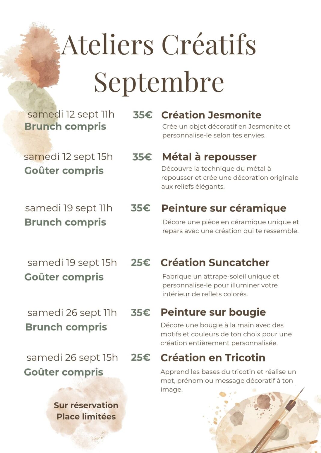Atelier création d&rsquo;un suncatcher et goûter Maison Tarte Maison Tarte Périgueux