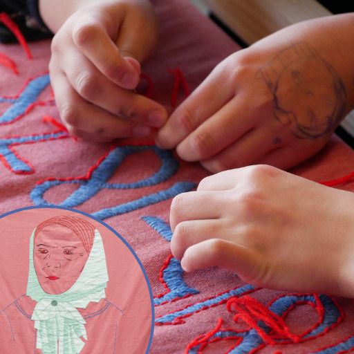 Atelier de broderie collectif Bibliothèque Flora Tristan Bordeaux