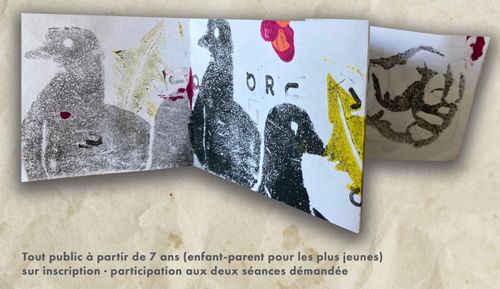 Atelier de création d’un livre objet avec les artistes du collectif Agit’hé, Médiathèque Salvador Dalí, Perpignan