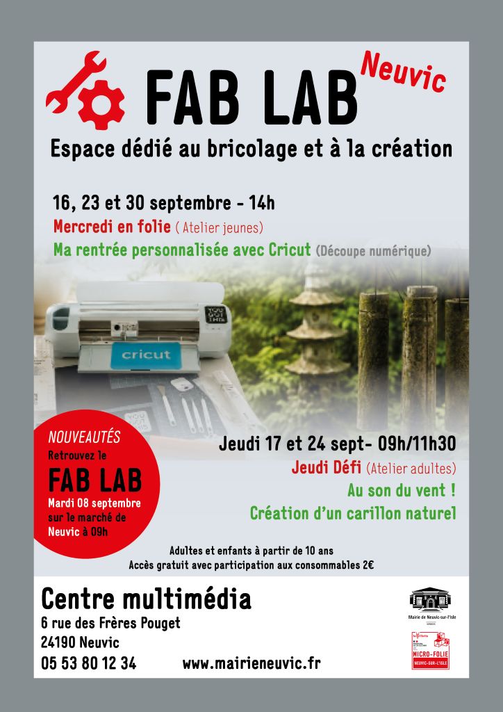 Atelier de création Mercredi en Folie ! Centre Multimédia Neuvic