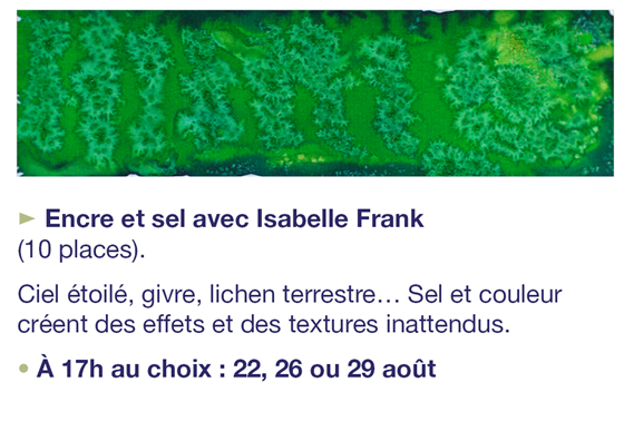 Atelier de pratiques artistiques Encre et sel Châtillon-Coligny