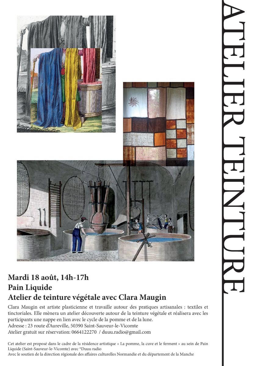Atelier de teinture végétale avec Clara Maugin Saint-Sauveur-le-Vicomte Saint-Sauveur-le-Vicomte