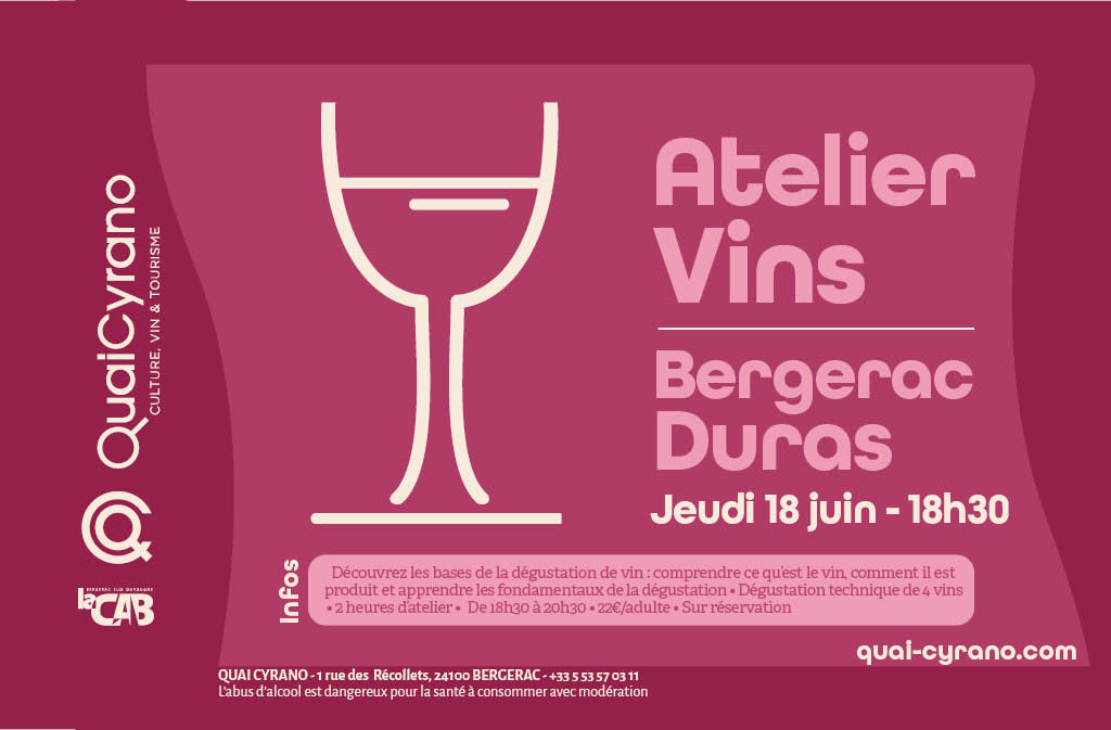 Atelier découverte | Vins Bergerac & Duras 1 Rue des Récollets Bergerac 2026-10-22