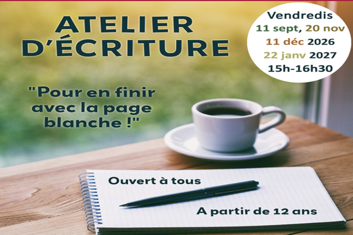 Atelier d'écriture 7 Place Bellegarde Bergerac 2026-09-11
