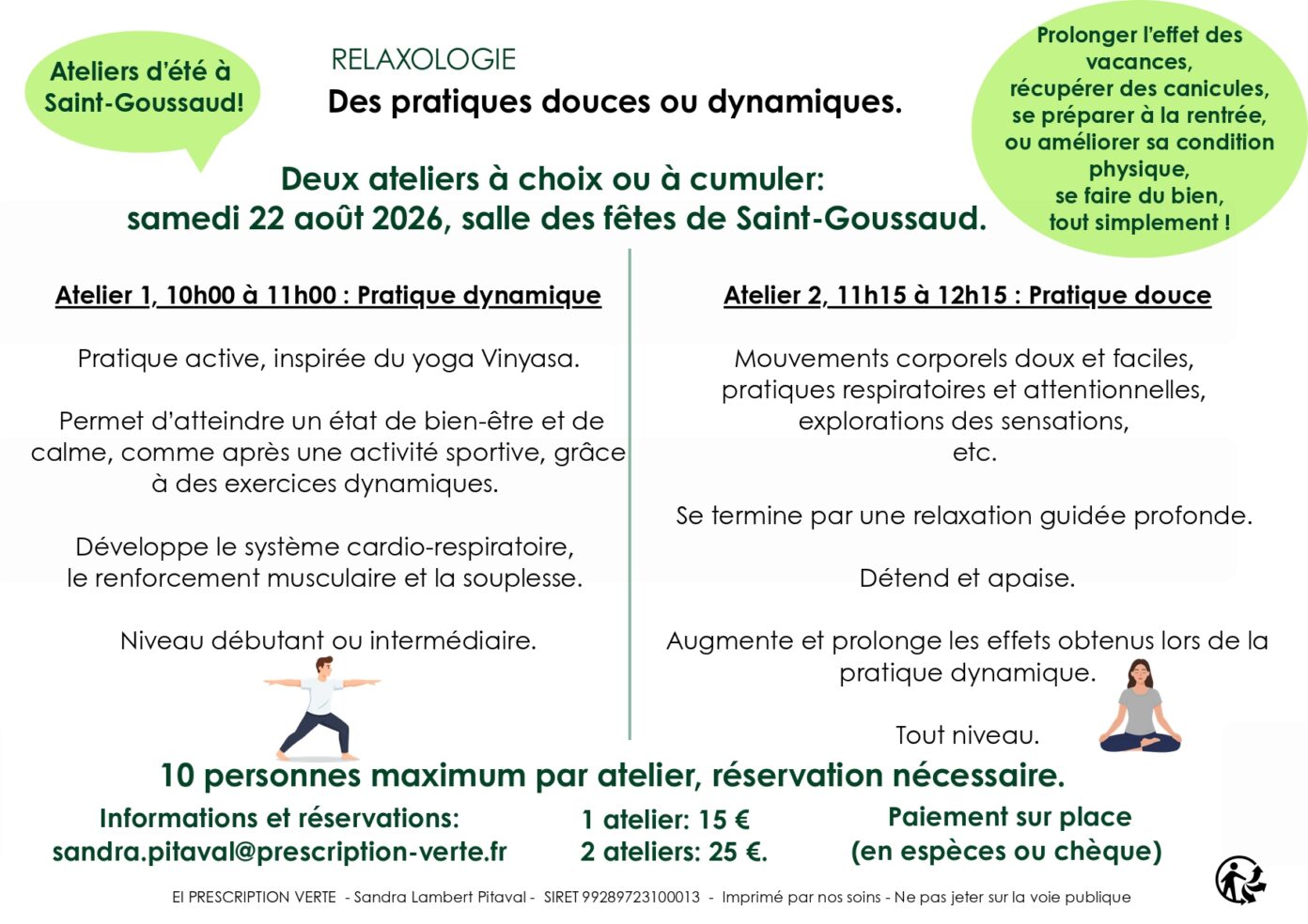 Atelier d’été relaxologie Saint-Goussaud