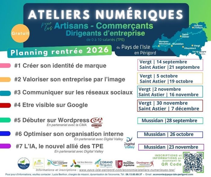 Atelier numérique : Créer son identité de marque, Communauté de Communes Saint Astier (CCIVS), Saint-Astier