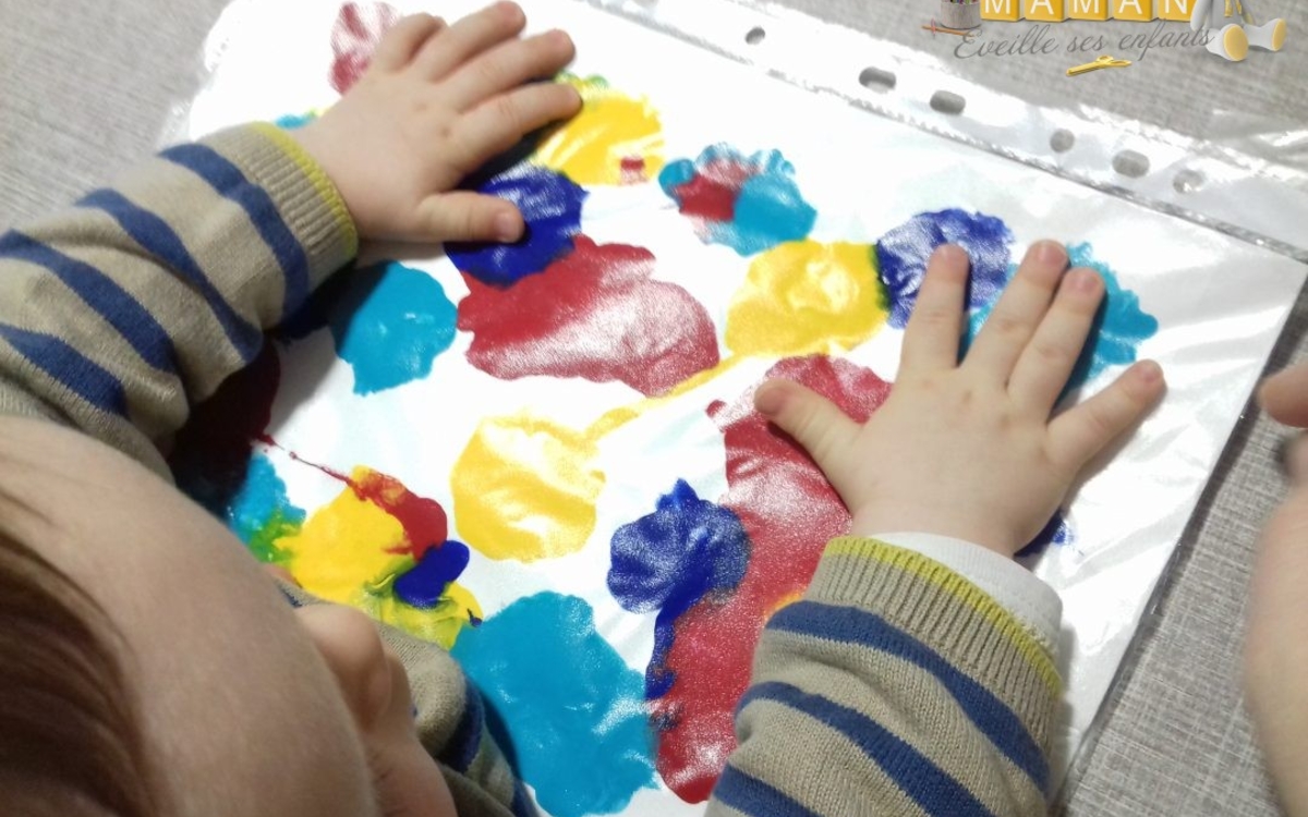 Atelier peinture sèche parent-bébé Maison des 1000 premiers jours du 20ème arrondissement Paris