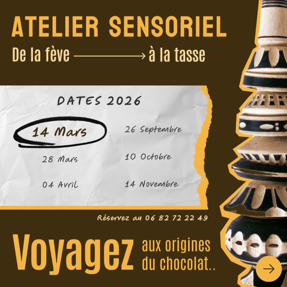 Atelier sensoriel ' Chocolat maya