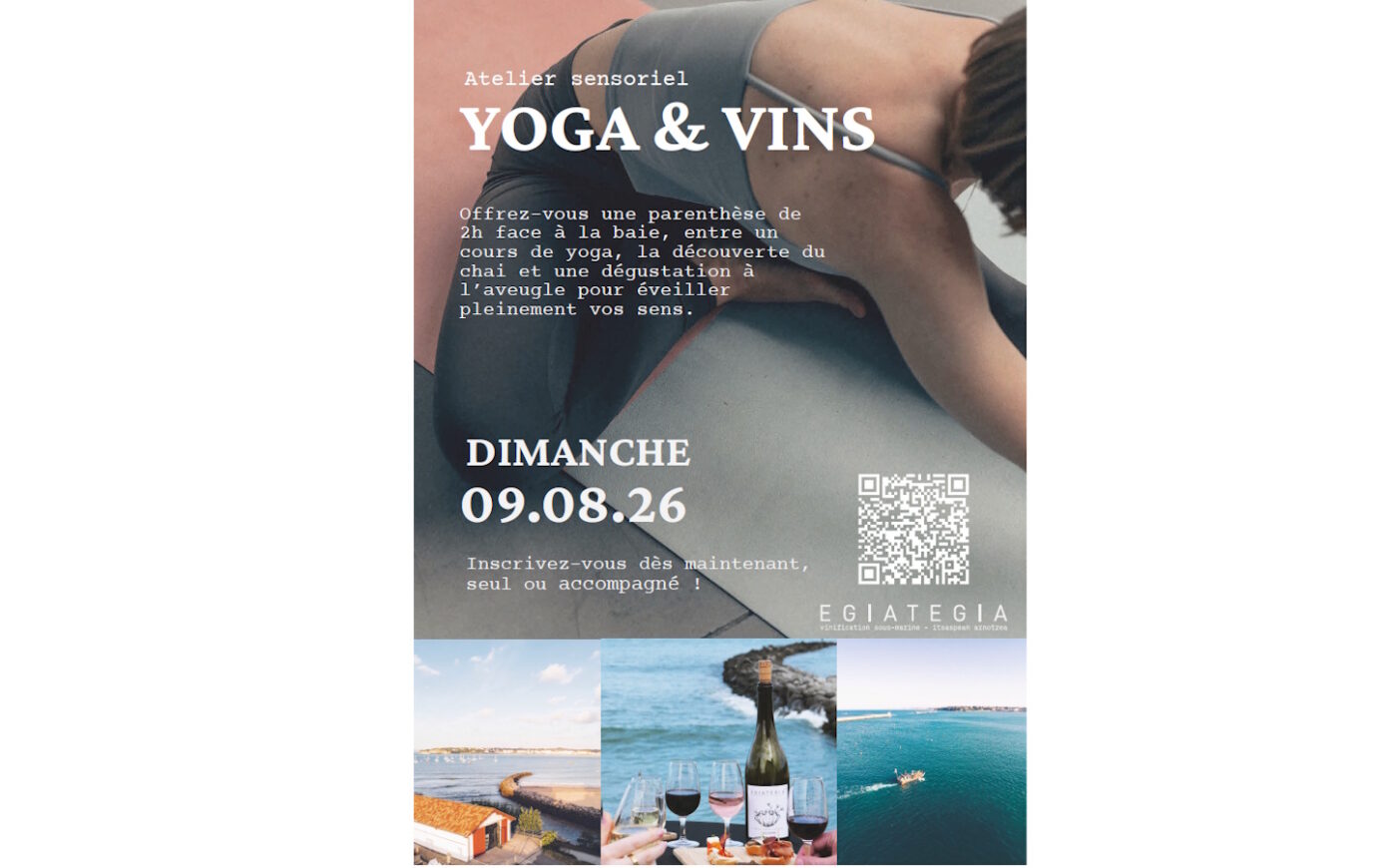 Atelier sensoriel yoga et vins Egiategia Ciboure