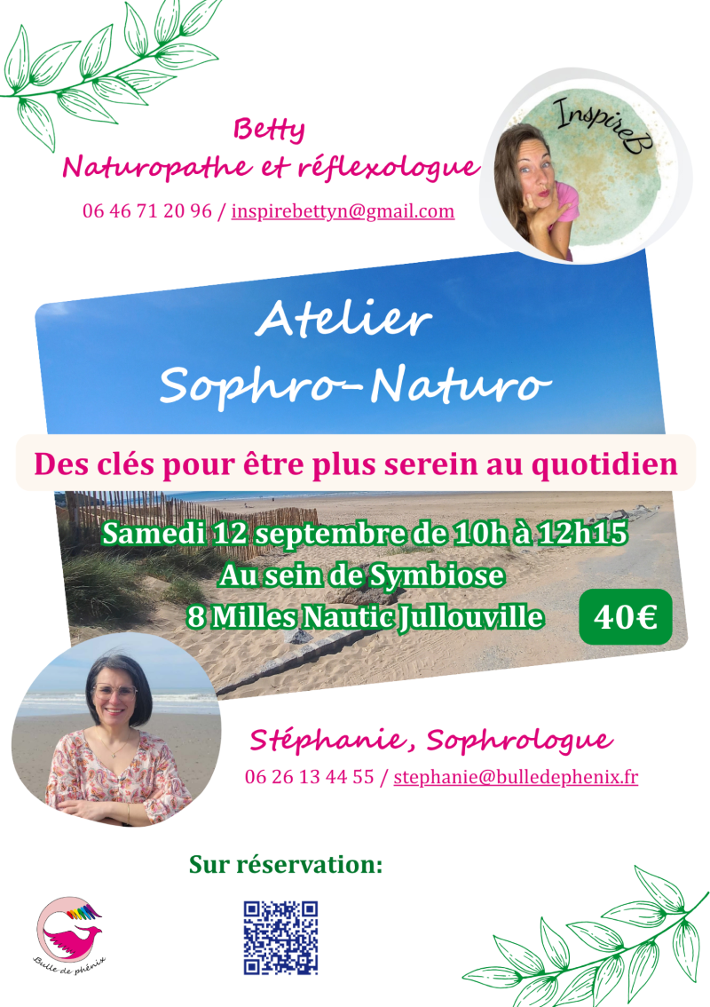 Atelier sophro-naturo des clés pour être plus serein au quotidien Symbiose-8 Milles Nautic Jullouville