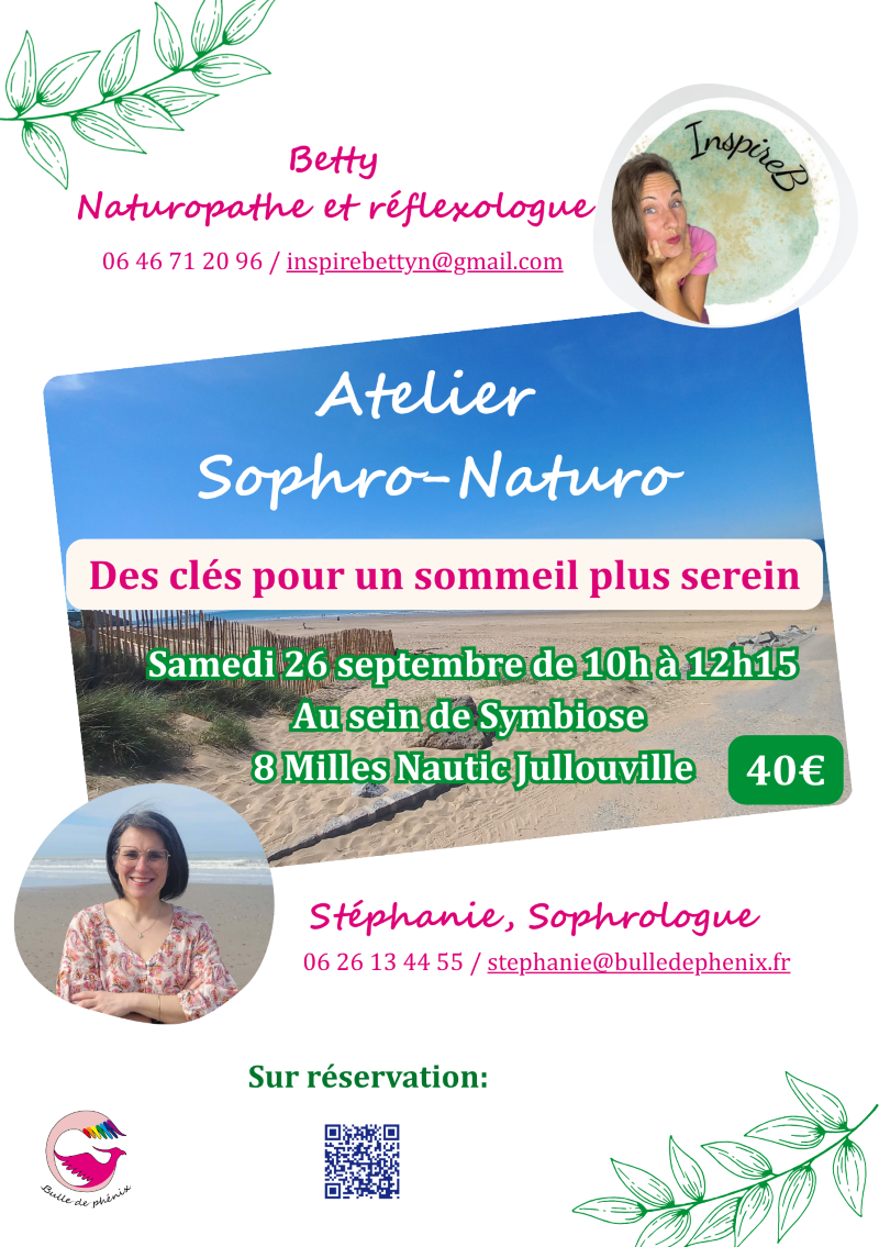 Atelier sophro-naturo des clés pour un sommeil plus serein Espace Symbiose-8 Milles Nautic Jullouville