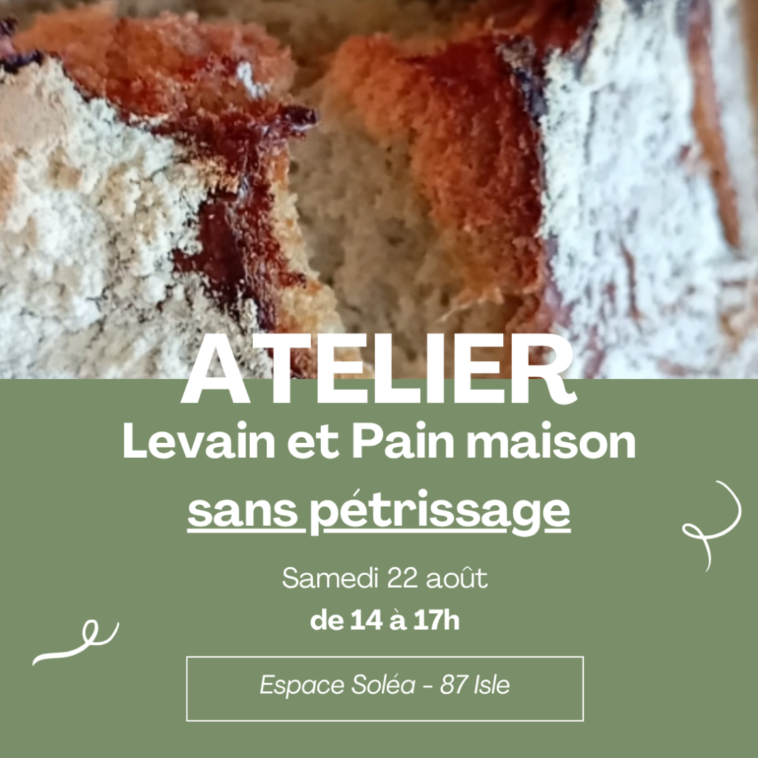 Atelier / stage Levain et pain au levain sans pétrissage Espace Soléa Isle