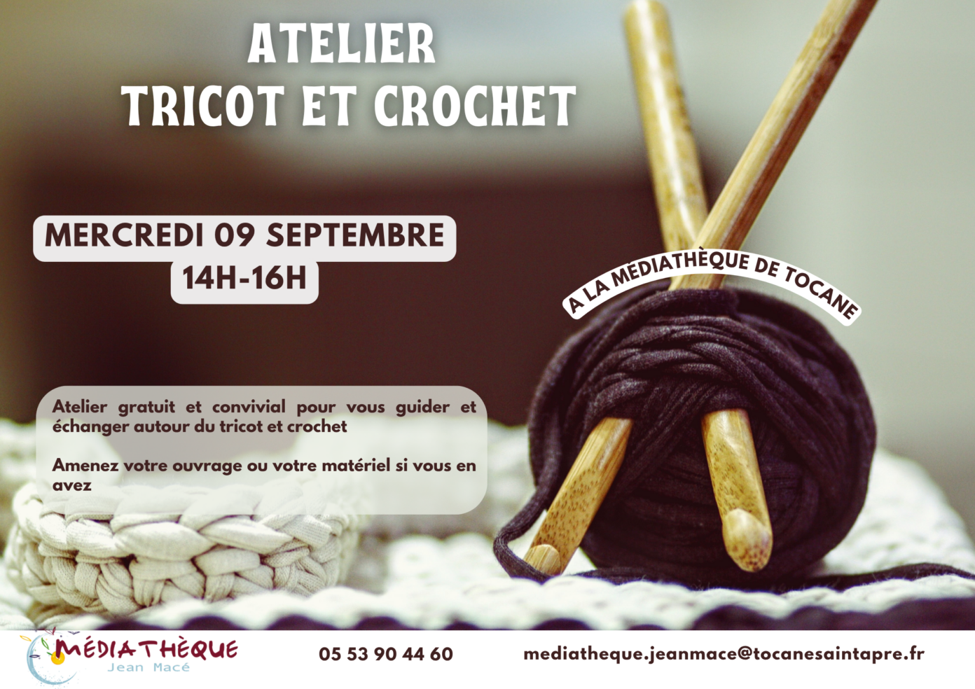 Atelier tricot et crochet  Tocane-Saint-Apre