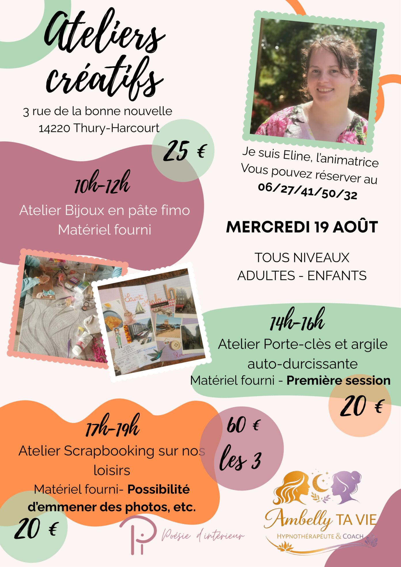 Ateliers créatifs bijoux, modelage et scrapbooking Thury-Harcourt-le-Hom