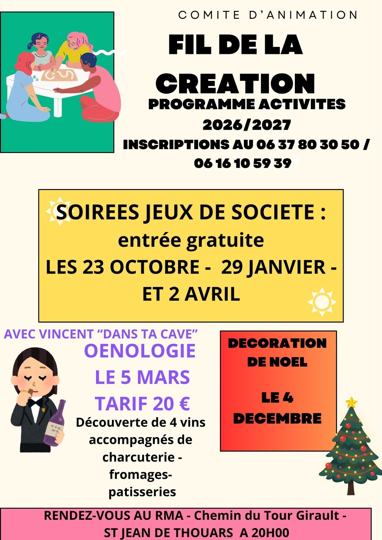 ATELIERS DU FIL DE LA CREATION Soirée Jeux de Société Chemin du Tour Girault Saint-Jean-de-Thouars 2027-04-02