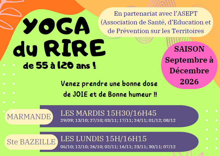 Ateliers Yoga du rire  Duras