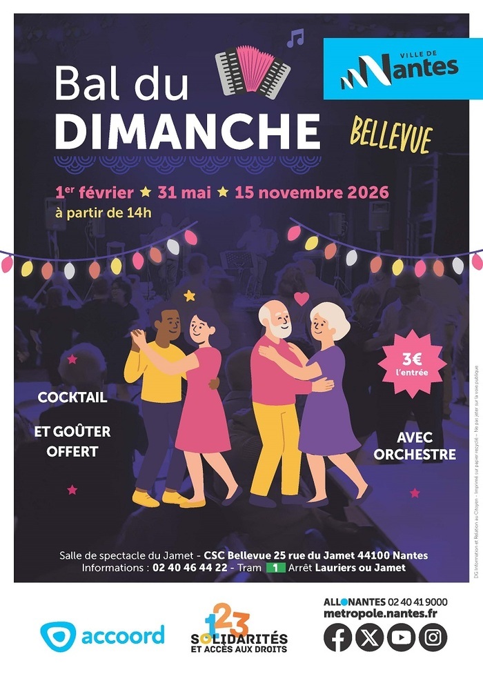 Bal du Dimanche CSC Accoord Bellevue 25 rue du Jamet Nantes
