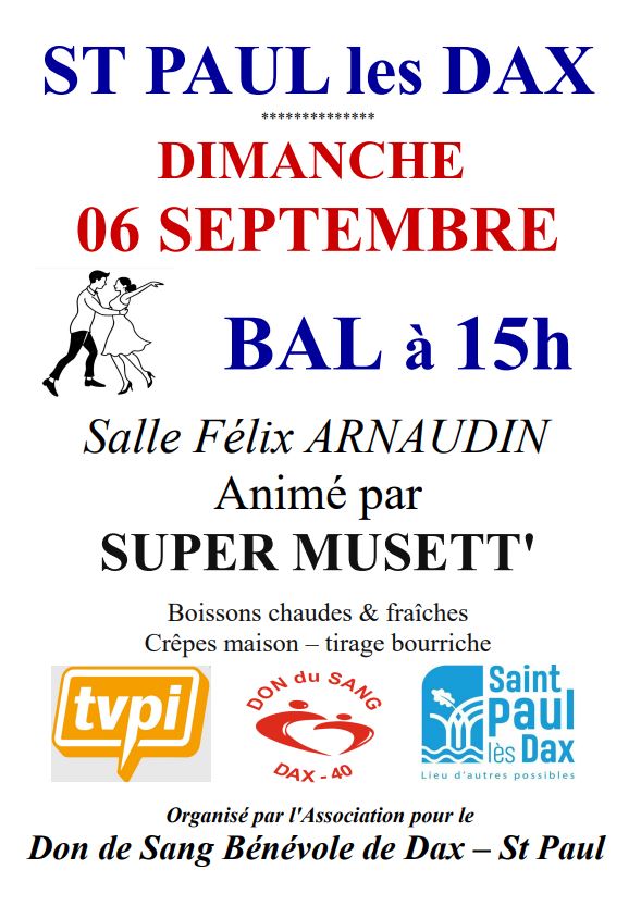 Bal musette Rue Abbé Bordes Saint-Paul-lès-Dax 2026-09-06